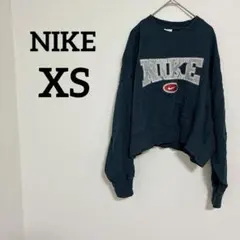 NIKE【XS】 クロップドスウェット ダークブルー ナイキ 濃い青