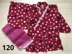 【美品】水玉模様 浴衣ドレス 120cm