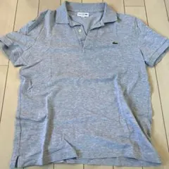 LACOSTE グレー スリムフィット ポロシャツ US S
