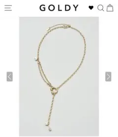 【未使用品】GOLDY Y字ネックレス ゴールド×パール 上品華奢デザインのサムネイル