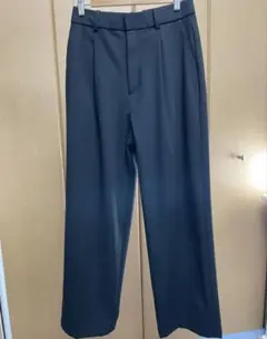 【UNIQLO】 タックワイドパンツ　ブラック　M