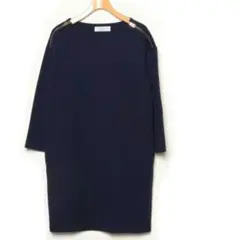 【ADAM ET ROPE’】 七分袖ワンピース☆ジッパーデザイン