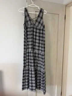 チェック柄キャミソールワンピース