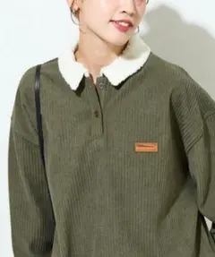 FREAK'S STORE ボア襟 カットコーデュロイ × 裏フリース トップス