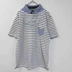 THESHOP TKボーダー柄 半袖ポロシャツ ポケット付 【Ｌ】　　ワールドのサムネイル