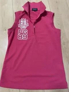 未使用品　パーリーゲイツ　ストレッチノースリーブポロシャツ　ピンク　00サイズ
