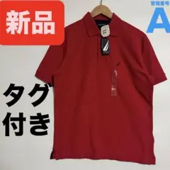 新品 NAUTICA ノーティカ ロゴ 刺繍 半袖 ポロシャツ レッド 赤のサムネイル