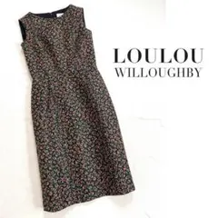 LOULOU WILLOUGHBY ジャガード　ワンピース　ピンク　グリーン　黒