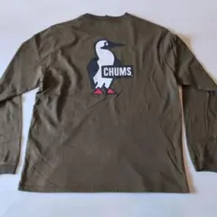 CHUMS ロンT 長袖カットソー 定番プリント モスグリーン XLのサムネイル