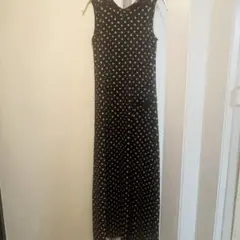 黒の水玉　カップ入りキャミワンピース　ドットワンピース　部屋着　ルームウエアー