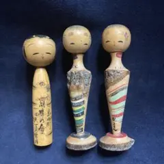 伝統的な手描きこけし人形セット 伝統的な手描きこけし3点セット - メルカリ