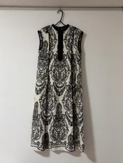 Ameri ♡ DAMASK EMBROIDERY LINEN DRESS - メルカリ