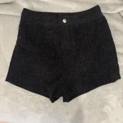 ラメツイード ショートパンツ 黒