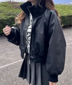 新品　合皮レザージャケット　グレイル