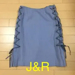 Ｊ＆Ｒ ウール　ひざ丈　ブルー　タイトスカート
