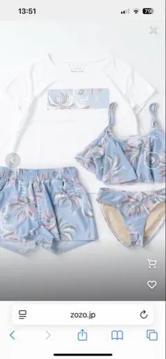 フラワープリント セパレート水着 160cm