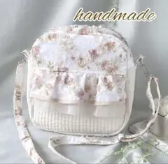 ハンドメイド＊ショルダーバック＊レー ス生地78中敷/底板付き