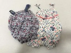 ベアさん専用‼️60㎝　花柄キャミロンパース　ベビーボンネットセット