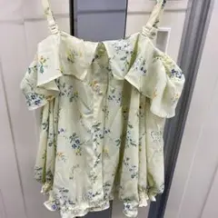 トップス ブラウス　ヘザー　花柄　七分袖　クリーム　イエローのサムネイル