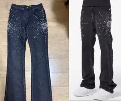 guapi フレアデニム ラインストーン サイズ28