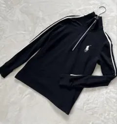 RALPH LAUREN GOLF ハーフジップ長袖トップス ブラック M