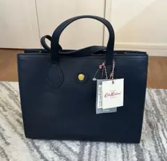 【新品】ネイビー レザー ハンドバッグ キャスキッドソン
