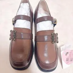 クラシカルなバイカラーローファー　茶色LL 青木美沙子