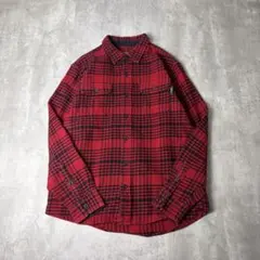 Woolrich ウールリッチ チェック柄 ヘビーフランネルシャツ L レッド
