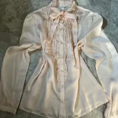 y2k ダークコア フェアリーグランジ フリルリボン ブラウス