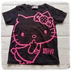 ハローキティ 半袖Tシャツ 95サイズ 黒×ピンク サンリオ正規品 綿100%のサムネイル