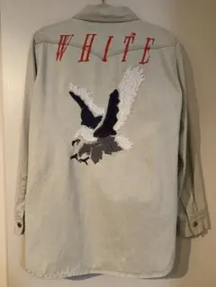 名作】OFF-WHITE バックロゴ デニムシャツ メンズS（M〜L相当） - メルカリ