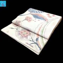 【美品】六通柄袋帯　吉祥文様　金糸　訪問着　小紋　付け下げ　色無地　紬　お稽古