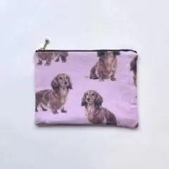 ミニフラットポーチ33 ダックスフンド♡シルバーダップル - メルカリ