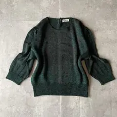 00svintage 光沢ニット ショート丈 バルーンスリーブ Y2K平成ギャル