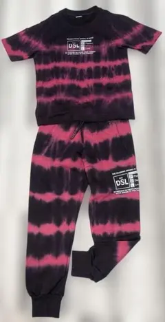 Diesel タイダイセットアップ ブラック/ピンク 8Y