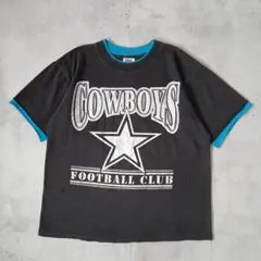 90s USA製　NFL ダラス・カウボーイズ　ダブルカラーTシャツ　二重襟　Lのサムネイル