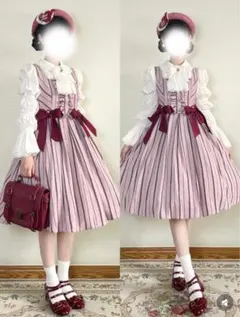ロリータファッション　ジャンパースカート　ロリィタ　ピンク
