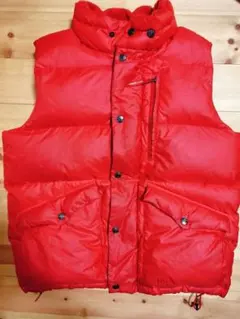 90s DKNY ダウン ベスト 赤 黒 M グース フェザー リップストップ