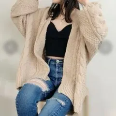 GYDA ボリュームスリーブニット カーディガンオーバーサイズ