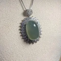 限定1点！ 天然 エメラルド ダイヤモンド ネックレス カボション 