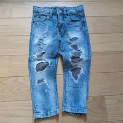 ZARA BOYS ダメージデニムパンツ 100cm ライトブルー
