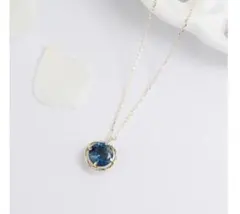 L&Co.K10 ロンドンブルートパーズ ネックレス　ラウンドカット