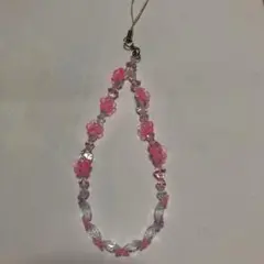 ビーズストラップ　A ハンドメイド　キーホルダー　スマホアクセサリー