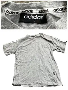 adidas Tシャツ サイズ12 100%コットン グレー