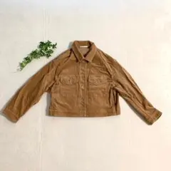 m756『ユニクロ』大きいサイズ XL コーデュロイクロップドジャケット
