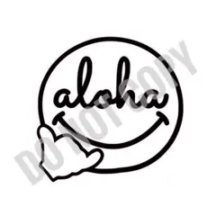 ⑥ 送料無料‼︎ aloha　白　ステッカー カッティングシール ハワイアン