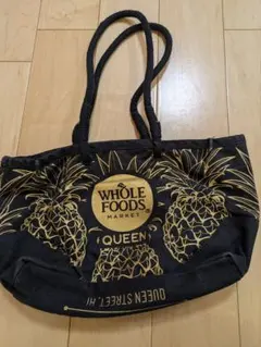 Whole Foods Market パイナップル トートバッグ　ブラック
