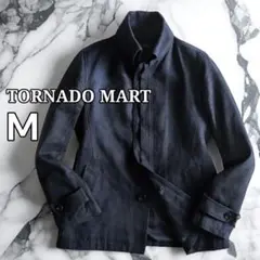 美品 トルネードマート マイクロスエード スタンドカラー ジャケット ネイビー