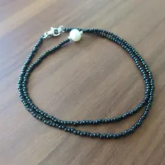一粒　淡水パール　ビーズネックレス　ハンドメイド