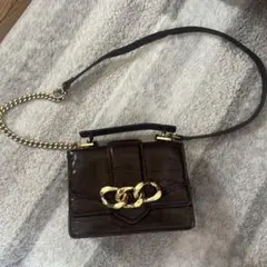 ZARA チェーン ショルダーバッグ　ブラウンのサムネイル